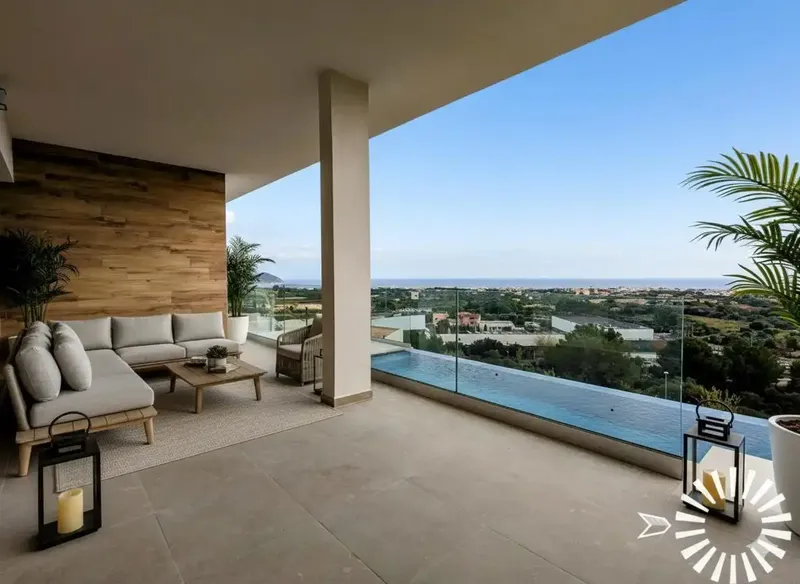 This elegant and modern luxury villa is situated on a hill with views of the bay of Costa de los Pinos. Its elevated position guarantees — photo 8