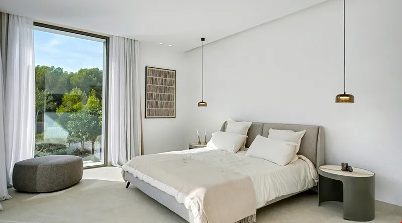Modern Mediterranean architectural villa with mountain views for sale in Cala Vinyes — photo 6