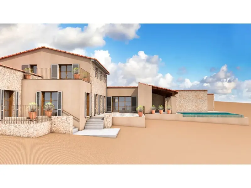 In the Bellavista area, very close to Cala Millor, on a plot of 14110 m2 we offer you this new project: a finca of a superf — photo 2