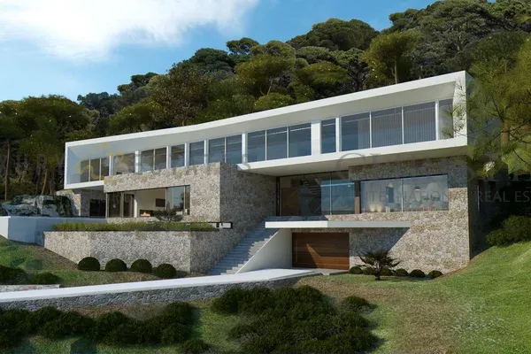 Modern project for new construction villa in Sol de Mallorca with partial sea view — photo 1