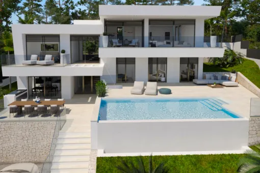 Cala Ratjada, dream-location villa with gigantic sea views, shell construction for individual finishing — photo 1