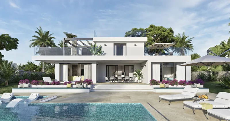 Plot in Sa Rapita - Illustration of the villa with pool — photo 1