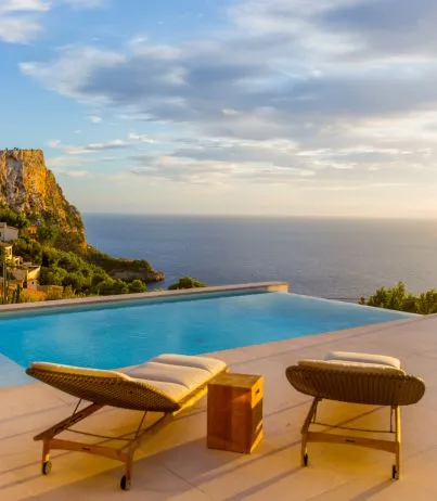 Designer villa with incredible sea views and flat garden in Cala Llamp, in Puerto de Andratx — photo 1