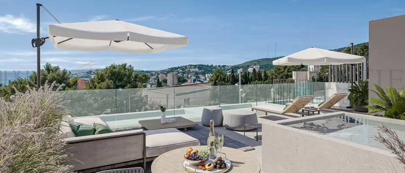 New build penthouse in Cala Major with roof terrace and sea views — photo 1