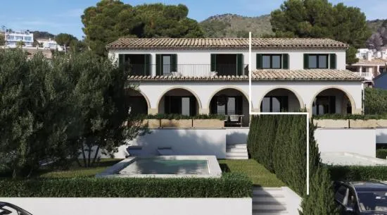 Project for a new semi-detached villa in Mallorcan style on the first line of the sea in Alc — photo 2