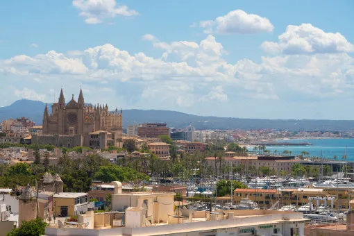 Son Armadams, exclusive penthouse with spacious L-shaped terrace and views over Palma, the harbour and the cathedral — photo 1