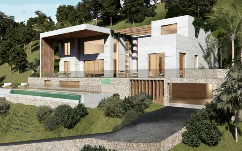 Plot with project for a modern luxury villa in Son Vida — photo 1