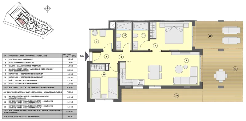 99m² ground-floor apartment with 2 bedrooms, garden and private pool for sale — photo 10