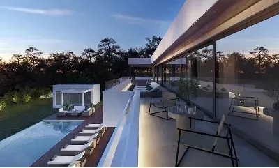 Newly built luxury villa under construction with sea views and access to the sea in Sol de Mallorca, on the southwest of Mallorca — photo 1