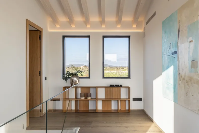 New build finca with modern natural stone facade and panoramic views in Cala Llombards — photo 12
