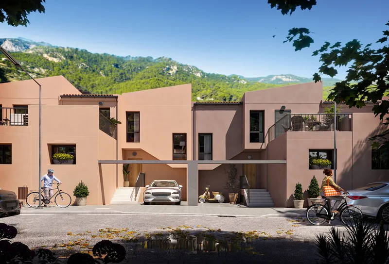 Newly constructed Mallorcan townhouses with 3 bedrooms, garage and communal gardens with swimming pool in Esporles — photo 1