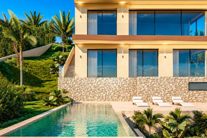Plot with approved luxury villa project and sea views in Camp de Mar — photo 5