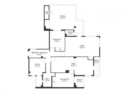 Penthouse - Palma de Mallorca (Camp Redó), Built Surface 104m2, Terrace Size 25.4m2, 3 Bedrooms, 1... — photo 4