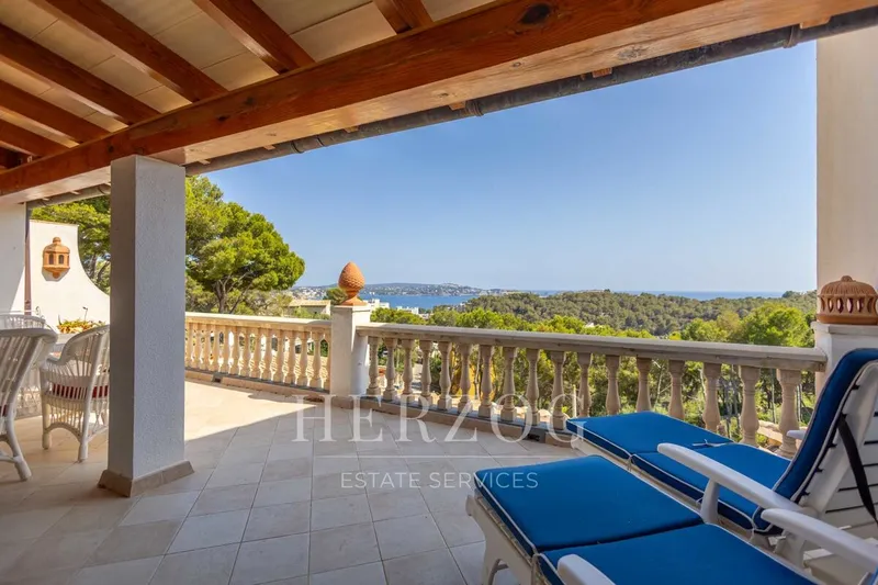Apartment with a beautiful ocean view and a large terrace in Paguera — photo 1