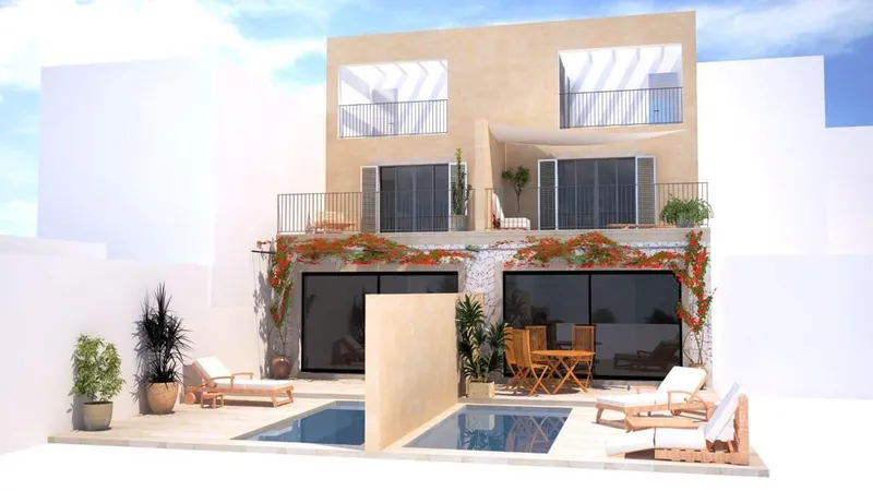 Semi-detached house in Son Macia - exterior view from the pool — photo 1