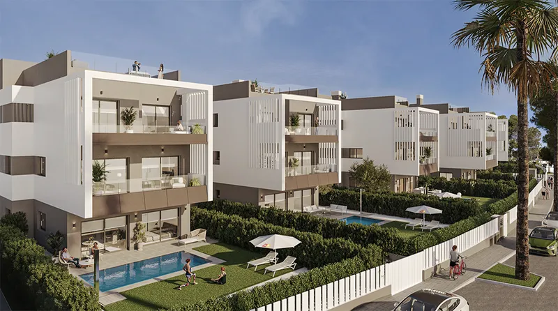 Modern apartment with private garden by the sea in a new residential complex with pools in Colònia de Sant Jordi Mas — photo 4