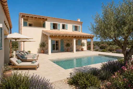 Ses Salines, Mediterranean luxury finca, 250 m² living space, pool, 20,800 m² land, with influence on landscape design at Ses Salines — photo 1