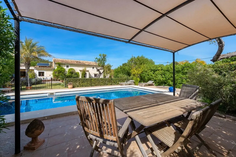 Rustic style country property for sale in Santa Maria del Cami with private pool and barbecue house — photo 1