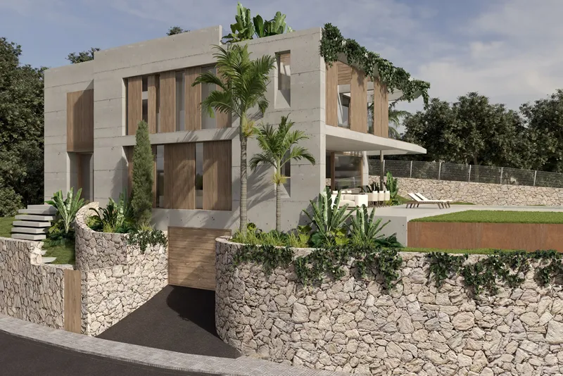 Plot in Bendinat - Project of a villa with pool — photo 2