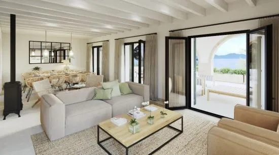 Project for a new semi-detached villa in Mallorcan style on the first line of the sea in Alc — photo 4