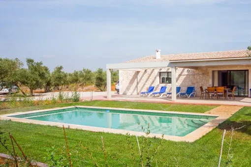 Muro, Mediterranean, bright natural stone finca with pool near Can Picafort — photo 12