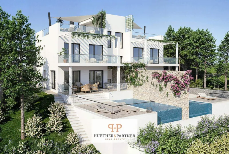 210m² semi-detached house with 3 bedrooms, pool & sea views for sale — photo 1