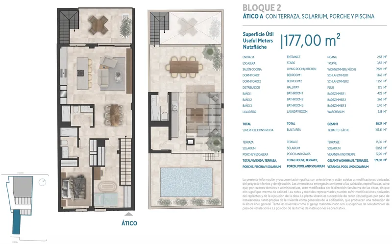88m² Penthouse with 3 rooms, pool & rooftop terrace for sale — photo 9