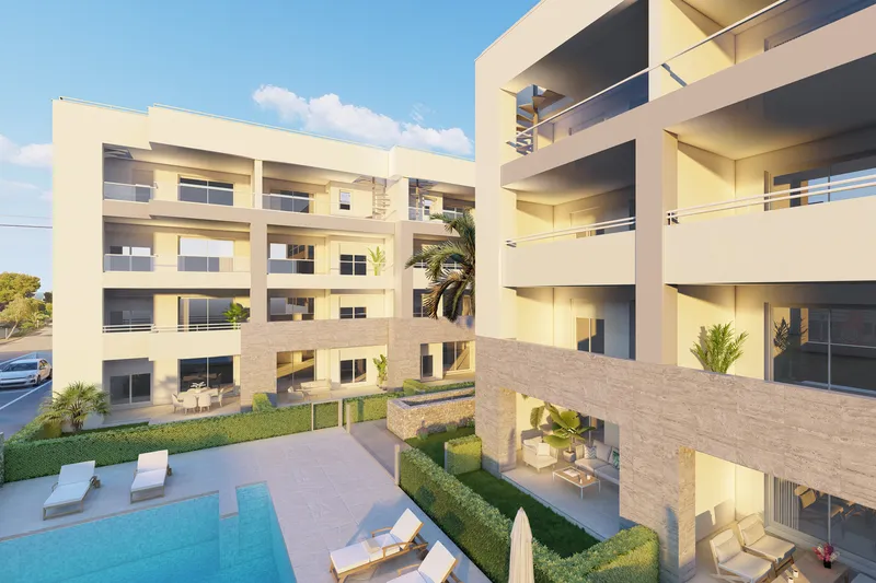 New build flat on the 2nd floor with 2 bedrooms, balcony, parking space and communal pool — photo 11