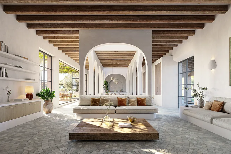 Modern luxury finca with panoramic views of the Tramuntana mountains, surrounded by vineyards and almond groves in Binissalem — photo 11