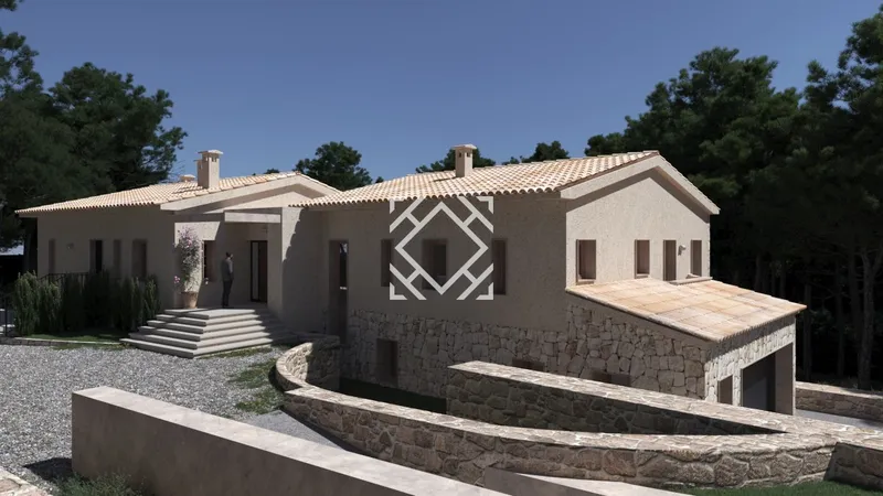 Rustic plot with basic project and building licence for sale in Alcúdia, Mallorca. — photo 1