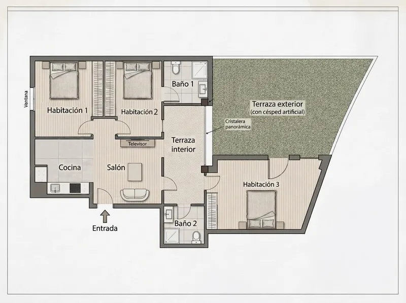 Ground floor under renovation with large outdoor terrace — photo 7