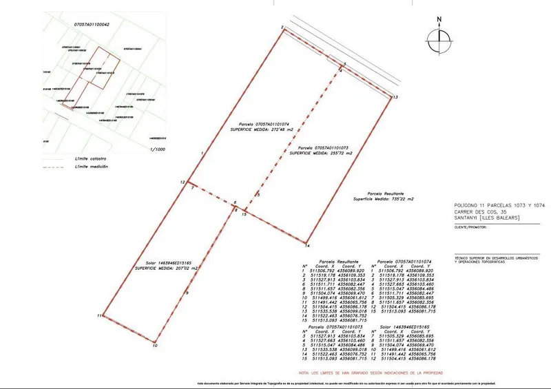 Plot of 735m2 with basic project and building license in Carrer des Cos 35A, Santanyi — photo 1