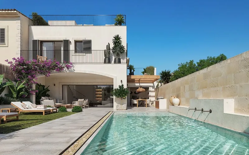 Luxury Village Finca for Sale in Ses Salines Mallorca | Garden, Pool & Timeless Design — photo 1