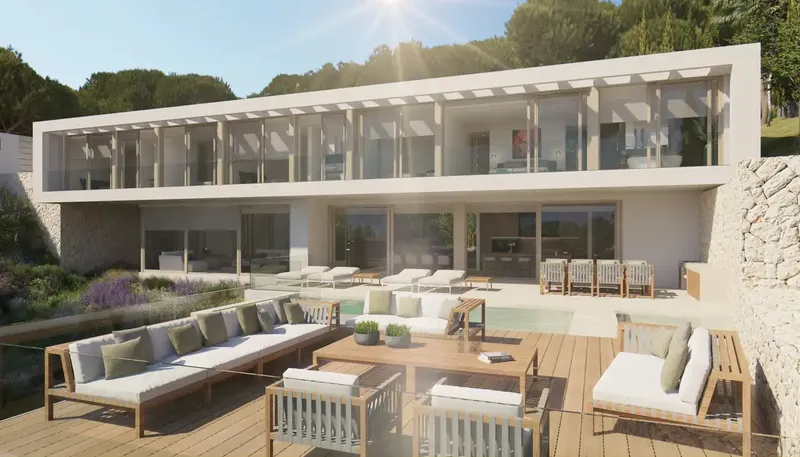 Fantastic new construction villa currently under construction in Portals Nous, enjoys wonderful sea views and — photo 2