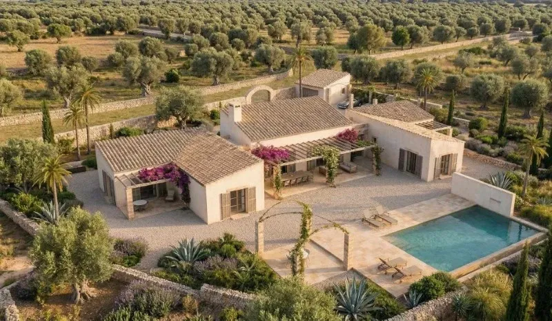 Buildable plot with Mediterranean country house project in Santa Maria with views of the Tramuntana mountain range — photo 1