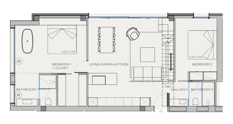 Modern two bedroom apartment in Palma — photo 3