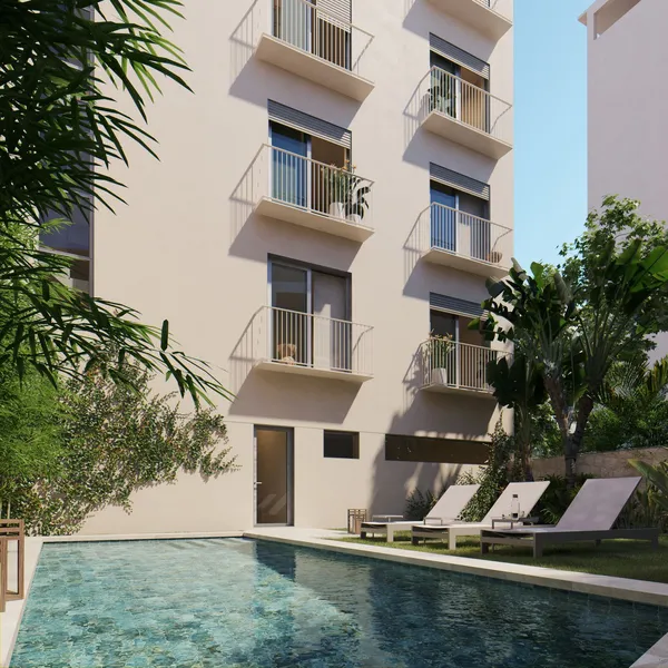 Privacy and light by the sea: full-floor home with communal pool in Foners — photo 2