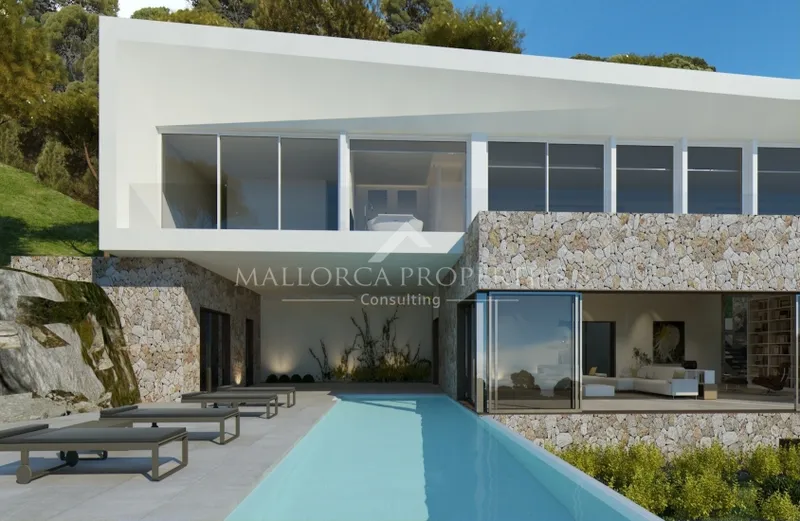 Plot with project for exclusive contemporary villa with pool in Sol de Mallorca — photo 1