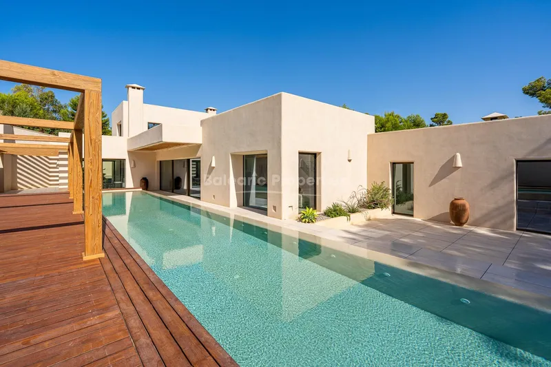 Newly built Balinese-style villa for sale in Cala Vinyes, southwest Mallorca — photo 1