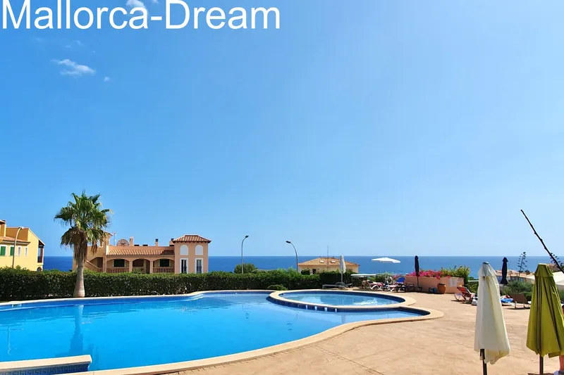 Porto Cristo Novo: A fantastic ground-floor apartment with sea views and a communal pool — photo 1