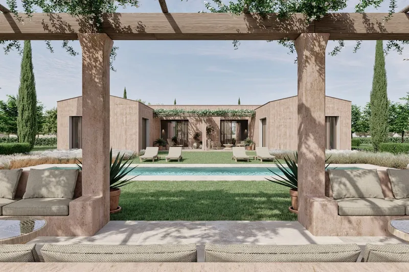 Mediterranean building plot with approved finca project and panoramic views near Manacor — photo 12