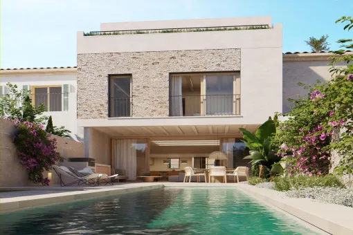 Santanyi, Modern, Newly Built Townhouse in Santanyi with a Pool and Rooftop Terrace — photo 1