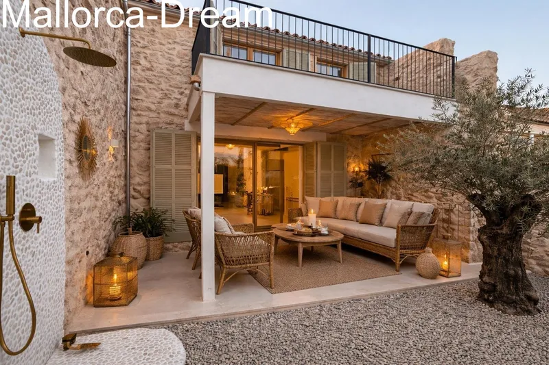 Son Servera: A unique townhouse with a sea-view roof terrace, air conditioning, underfloor heating, a heat pump and a solar panel system, situated in the historic — photo 1