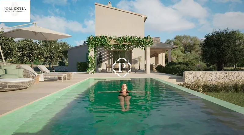 Country home project for sale in Sineu, with pool and gardens — photo 1