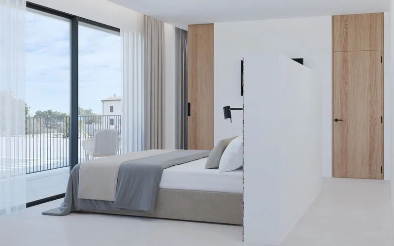 Corner house with natural stone cladding in S'Alqueria Blanca — photo 8