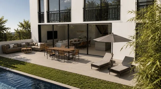 Contemporary luxury townhouse with pool for sale in Sa Cabaneta, Southwest Mallorca — photo 1